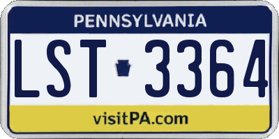 PA license plate LST3364