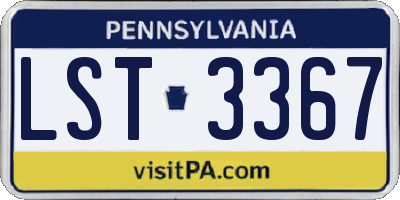 PA license plate LST3367