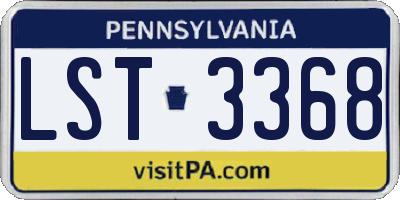 PA license plate LST3368