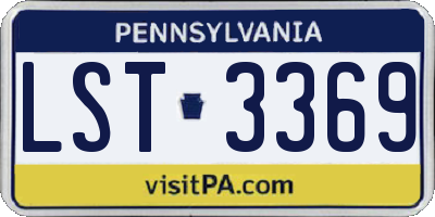 PA license plate LST3369