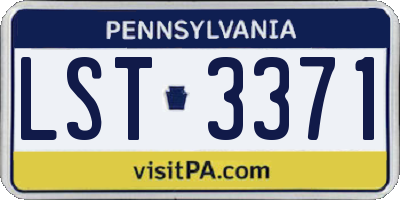 PA license plate LST3371