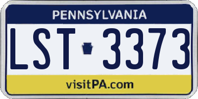 PA license plate LST3373
