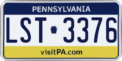 PA license plate LST3376