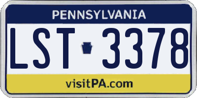 PA license plate LST3378