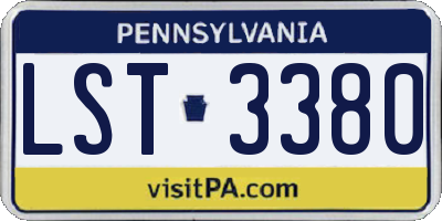 PA license plate LST3380