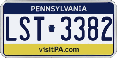 PA license plate LST3382