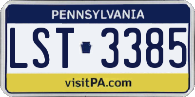 PA license plate LST3385