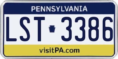 PA license plate LST3386
