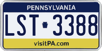 PA license plate LST3388