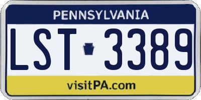 PA license plate LST3389