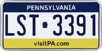 PA license plate LST3391