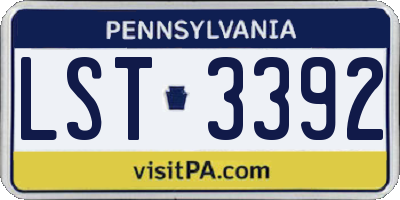 PA license plate LST3392