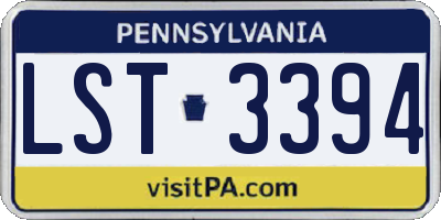 PA license plate LST3394