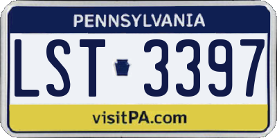 PA license plate LST3397