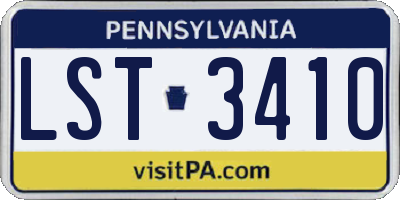 PA license plate LST3410