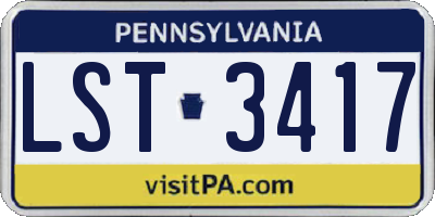 PA license plate LST3417