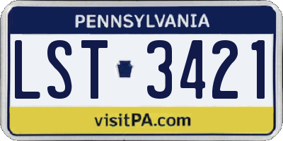 PA license plate LST3421