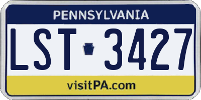 PA license plate LST3427