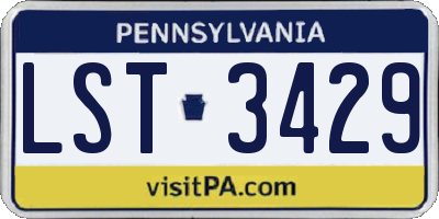 PA license plate LST3429