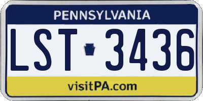 PA license plate LST3436