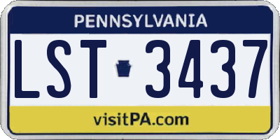 PA license plate LST3437