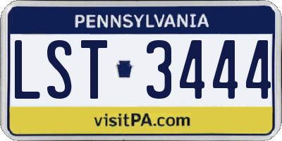 PA license plate LST3444