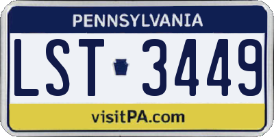 PA license plate LST3449