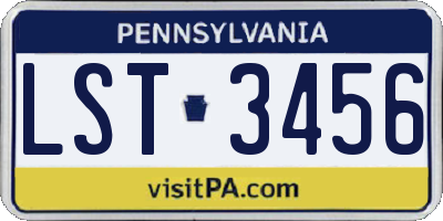PA license plate LST3456