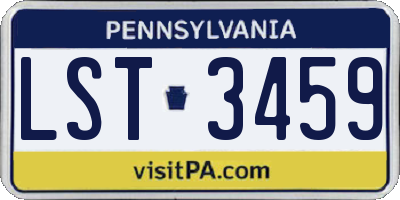 PA license plate LST3459