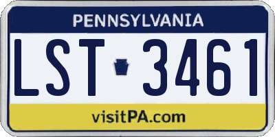 PA license plate LST3461