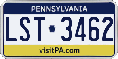 PA license plate LST3462