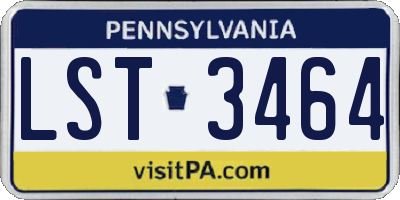 PA license plate LST3464