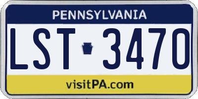 PA license plate LST3470