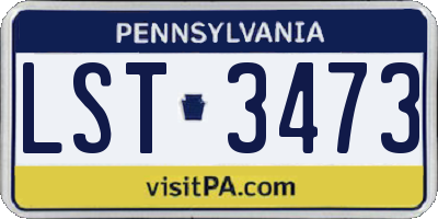 PA license plate LST3473