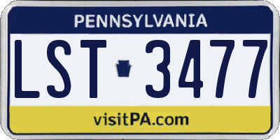 PA license plate LST3477