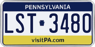 PA license plate LST3480