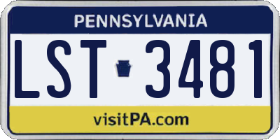 PA license plate LST3481