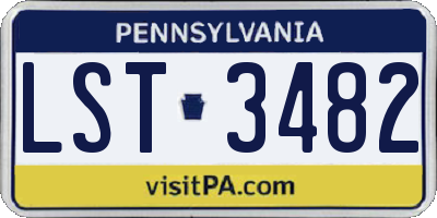 PA license plate LST3482