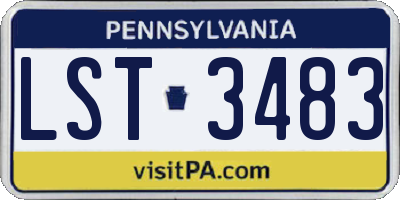 PA license plate LST3483
