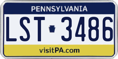 PA license plate LST3486