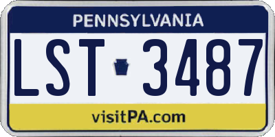 PA license plate LST3487