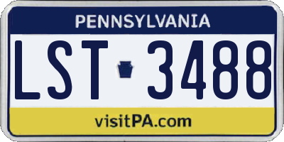 PA license plate LST3488