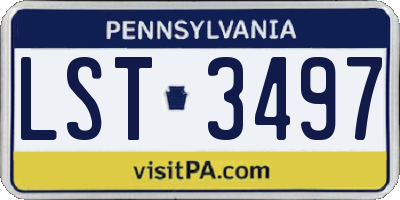 PA license plate LST3497