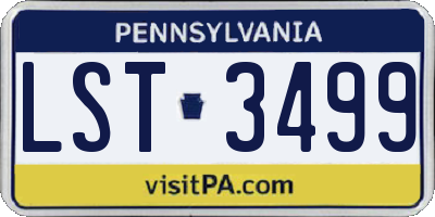 PA license plate LST3499