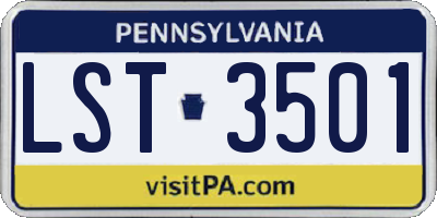 PA license plate LST3501