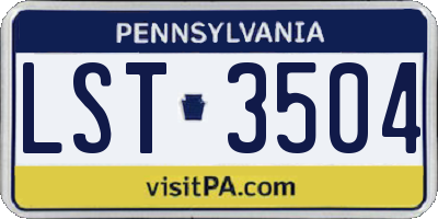 PA license plate LST3504