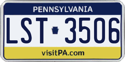 PA license plate LST3506