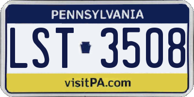 PA license plate LST3508