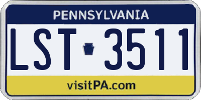 PA license plate LST3511
