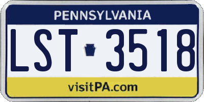 PA license plate LST3518